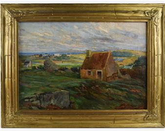 Ile de Bréhat, paysage à la maison - Marcelin Jean Botrel