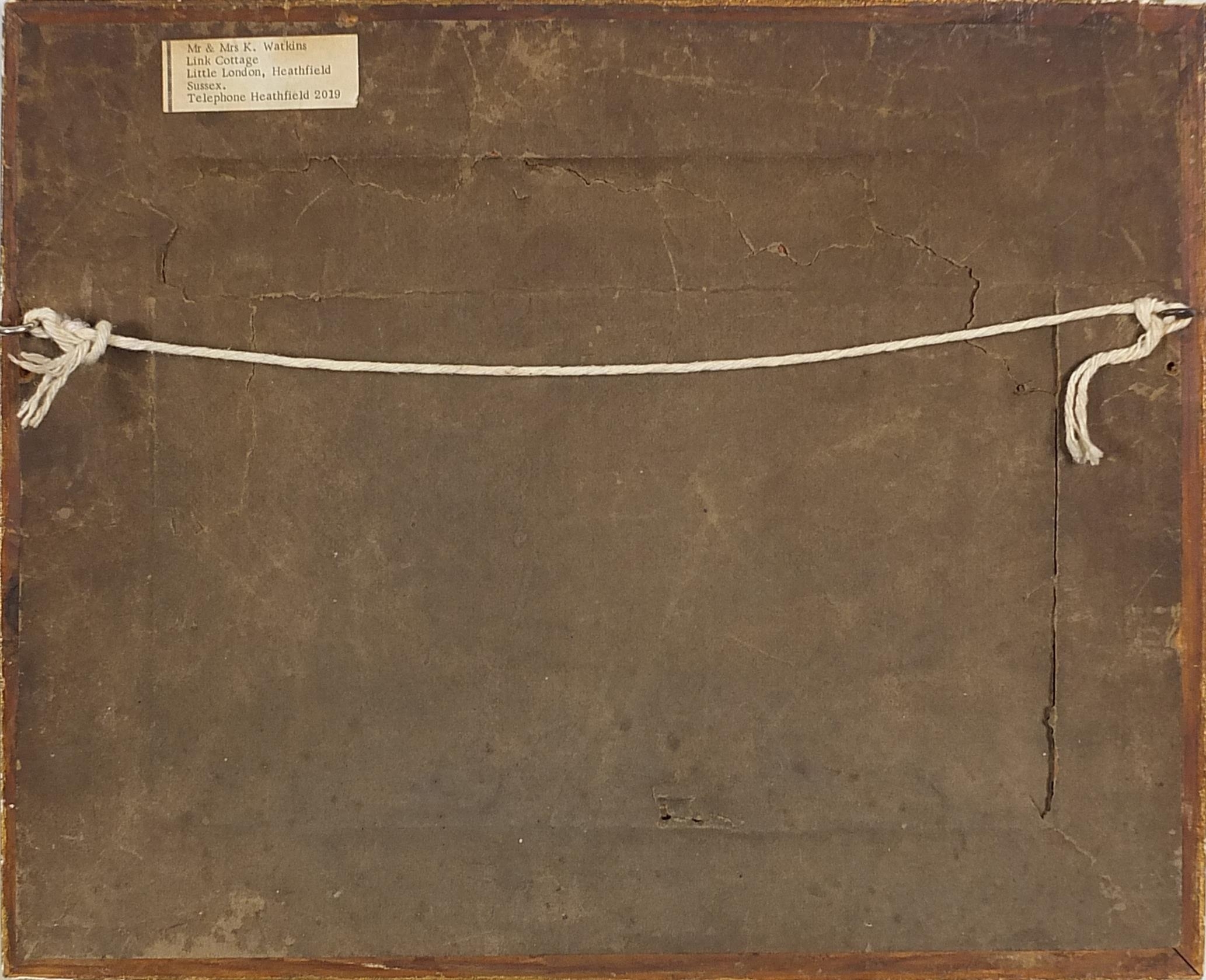 Artwork by T. Biggs, Boats on water before cliffs, Made of oil on boards