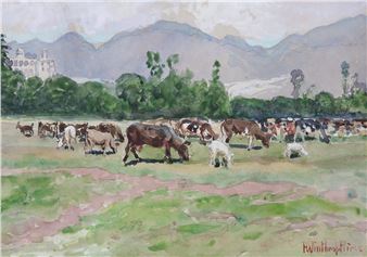 Cows and Calves; Chapultepec Mexico - H. Winthrop Pierce