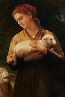 Shepherdess and sheep - D. Hankins