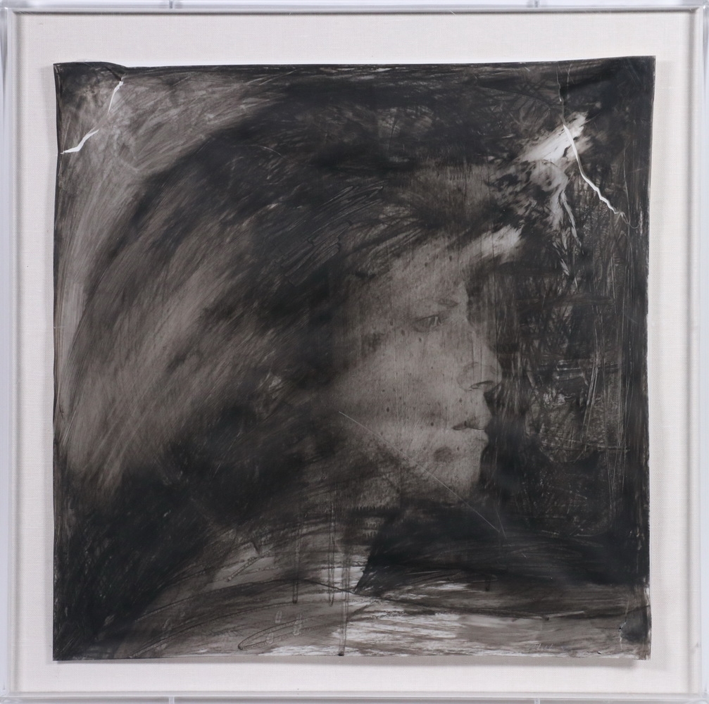 Artwork by Madden Harkness, Profile Portrait of a Young Woman, Made of painted on photographic film