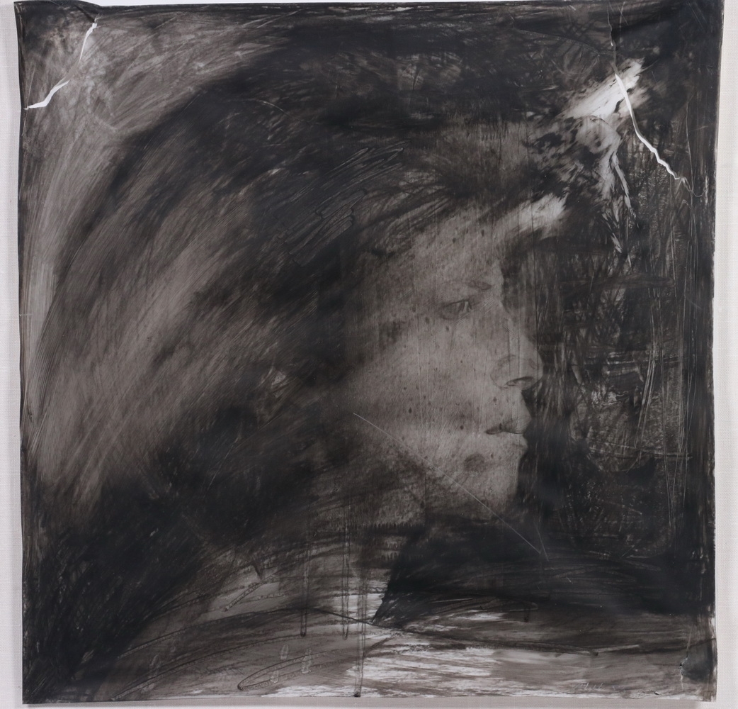 Artwork by Madden Harkness, Profile Portrait of a Young Woman, Made of painted on photographic film