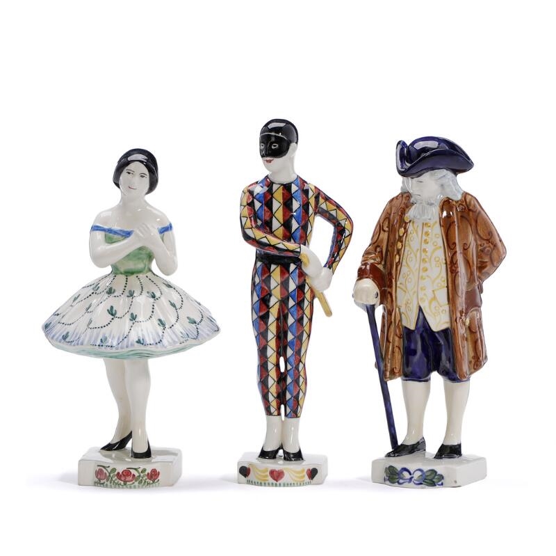 Three faience Tivoli figurines - Rasmus Harboe