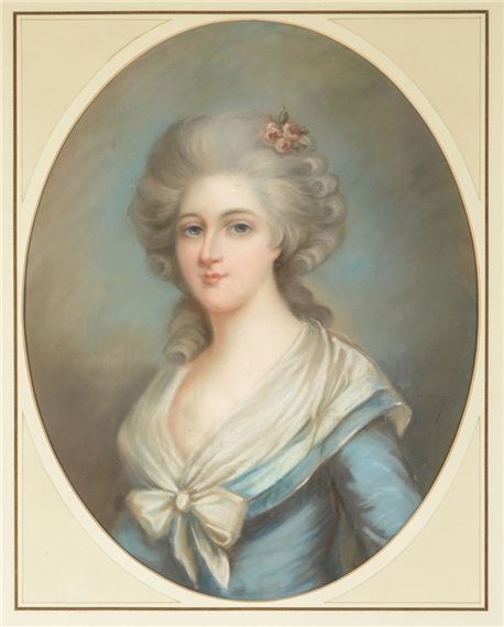 French School, 18th Century | PORTRAIT OF A LADY IN A BLUE DRESS ...