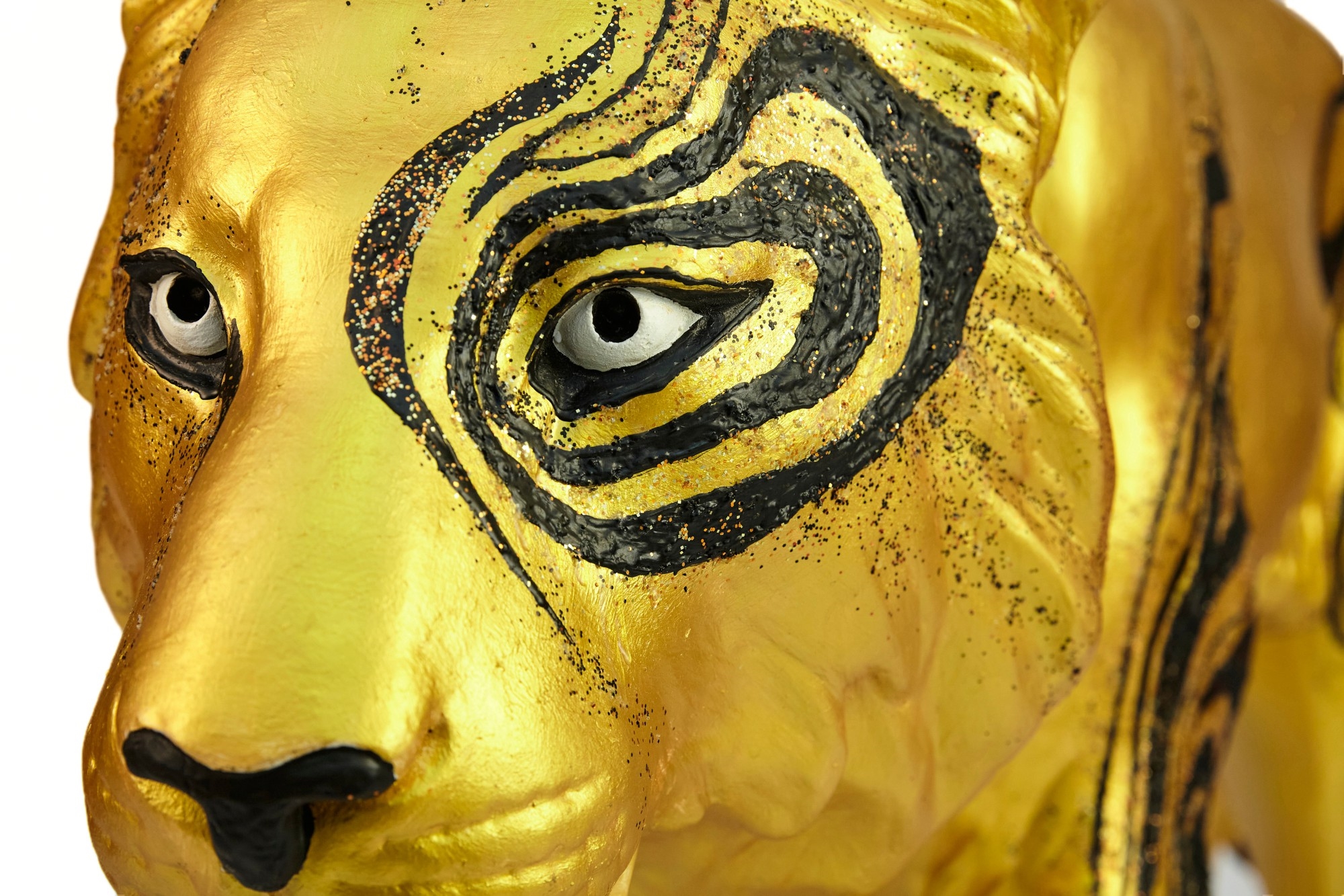 Artwork by Temenggong Artists-In-Residence, Ernest Seah, Cynthie Renata, Nanyang Academy of Fine Art, Tribal Gold, Made of Gold and black paint with red glitter on fiberglass