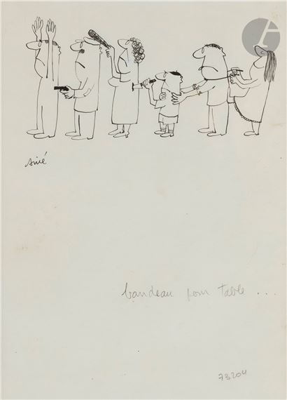 L'Attente - Haut les mains by Siné