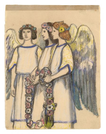 O.T. (Drei Engel.) by Ludwig von Hofmann, Um 1894