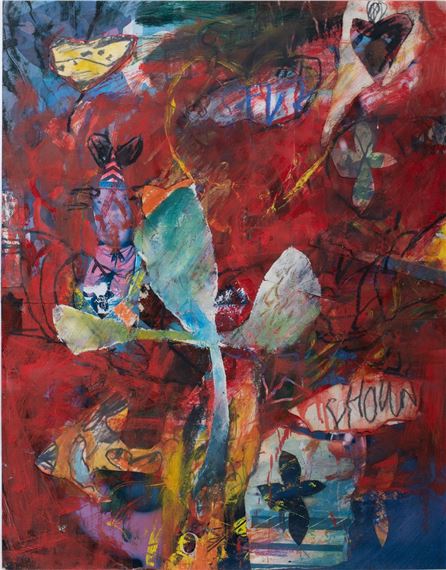 WHITE FLOWER IN RED NIGHT