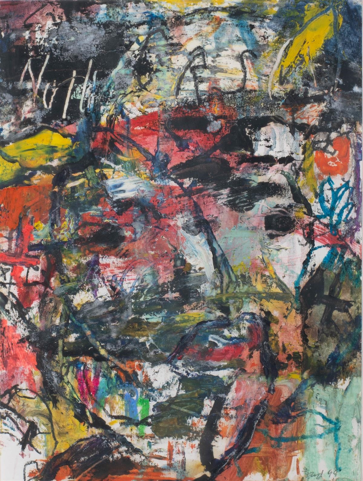 Artwork by Ford Crull, SHIELD WARRIOR DRAWING #10, Made of Pencil and oil on rag paper