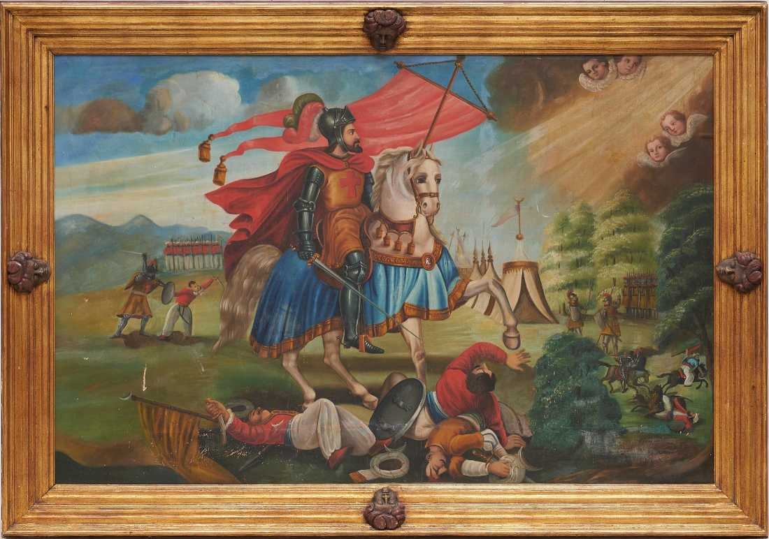 Spanish Colonial School Crusades Scene (19th Century) MutualArt