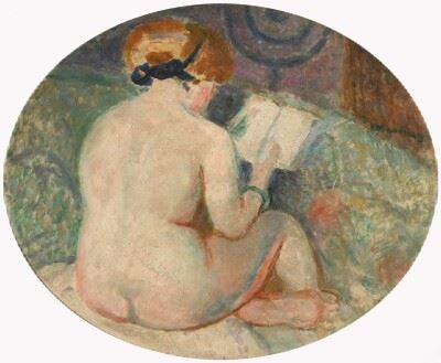 Nu de dos à la lecture by Emile Mesnager