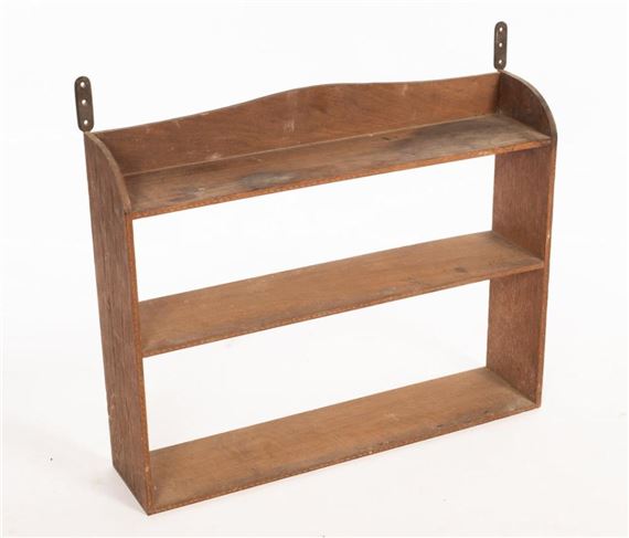 Unknown | a mid-1950s elm hanging plate rack of two shelves | MutualArt