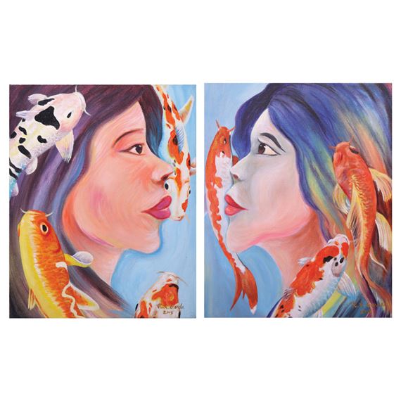 a) Koi X
b) Koi III by Rommel Anglacer Garde, dated 2015