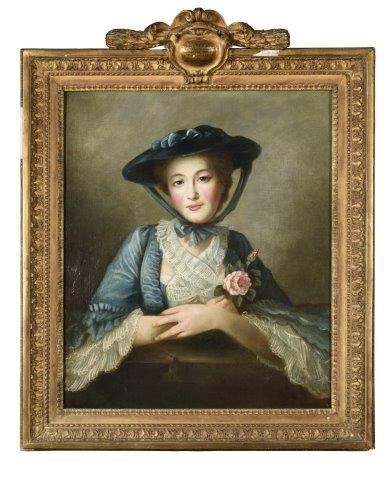 Young woman holding a rose - Marie-jeanne Dore