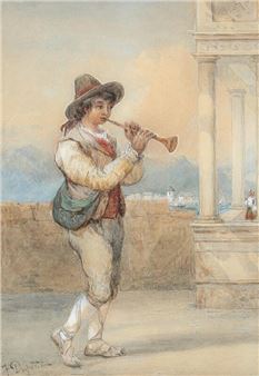 A flute playing Napolitan - J. Dupont