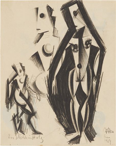 Studie für Eva-Plastik (Study for Eva Plastic) by Johannes Itten, Executed in 1918