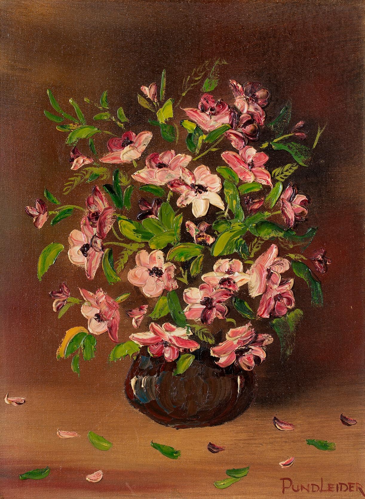 Artwork by Heinz V. Pundleider, Untitled - Floral Still Life, Made of Acrylic on canvas