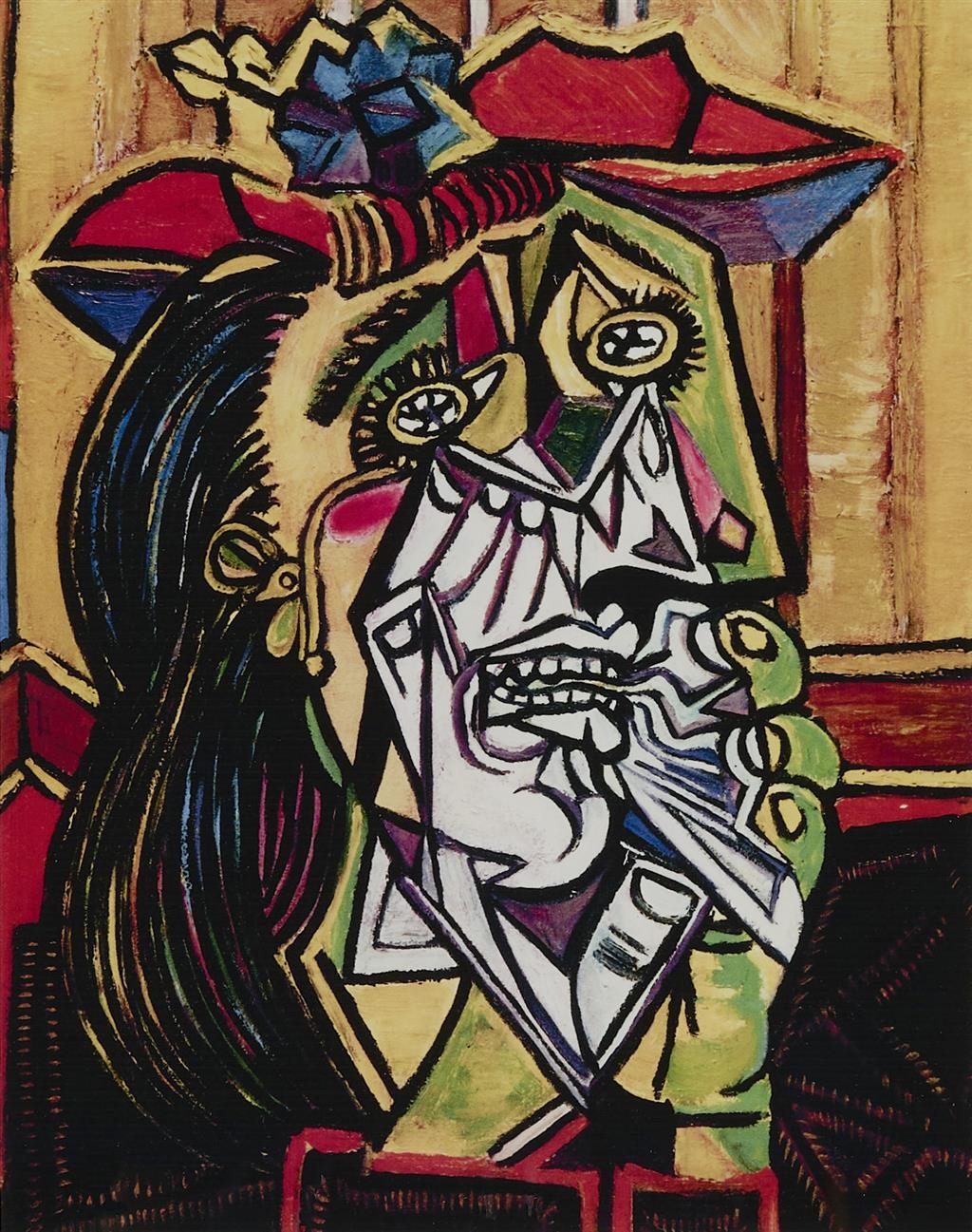 Weeping Woman with Red Hat by Pablo Picasso