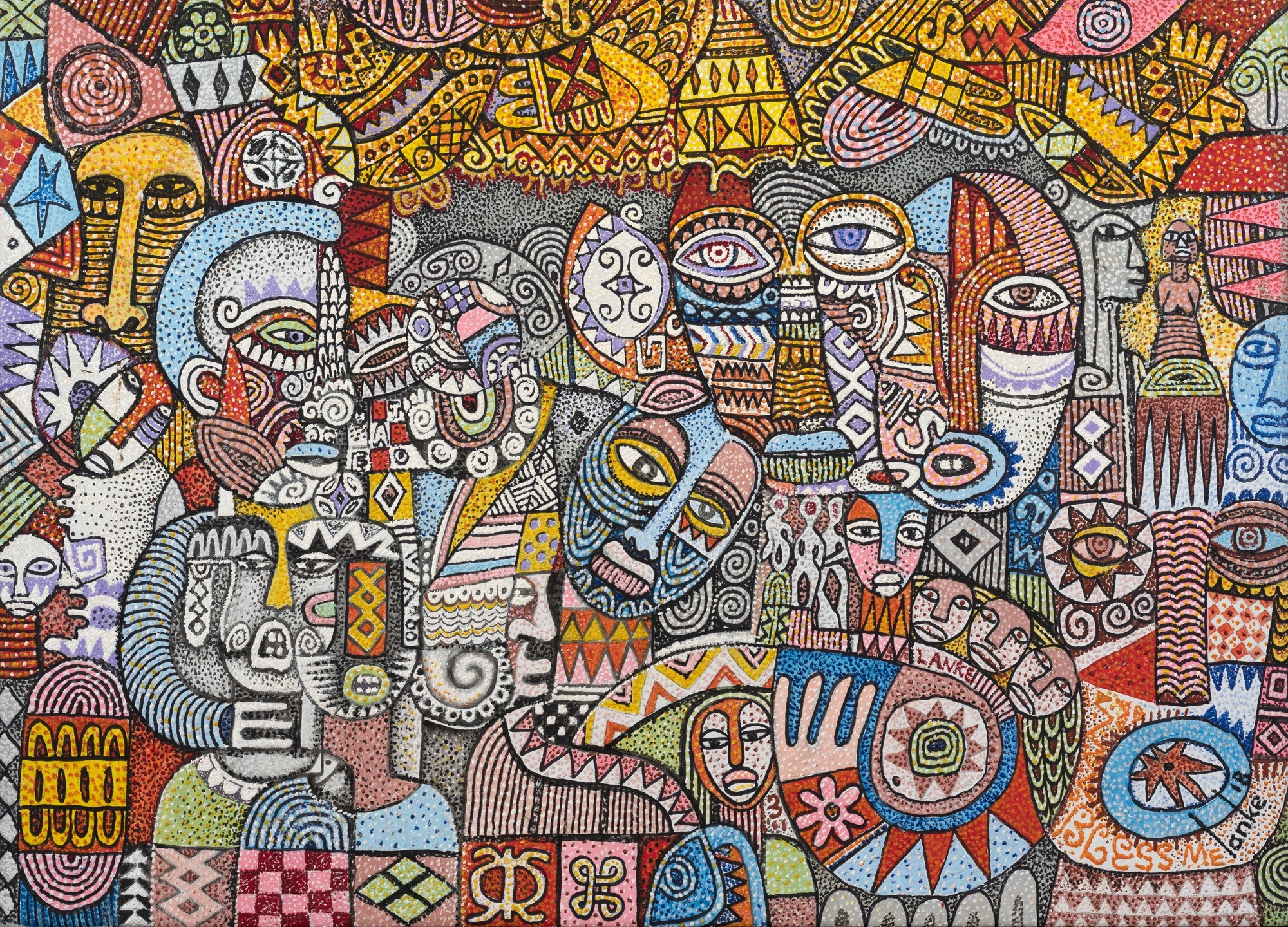 Artwork by Silas Adeoye, Caught in the Cobwebs, Made of oil on canvas