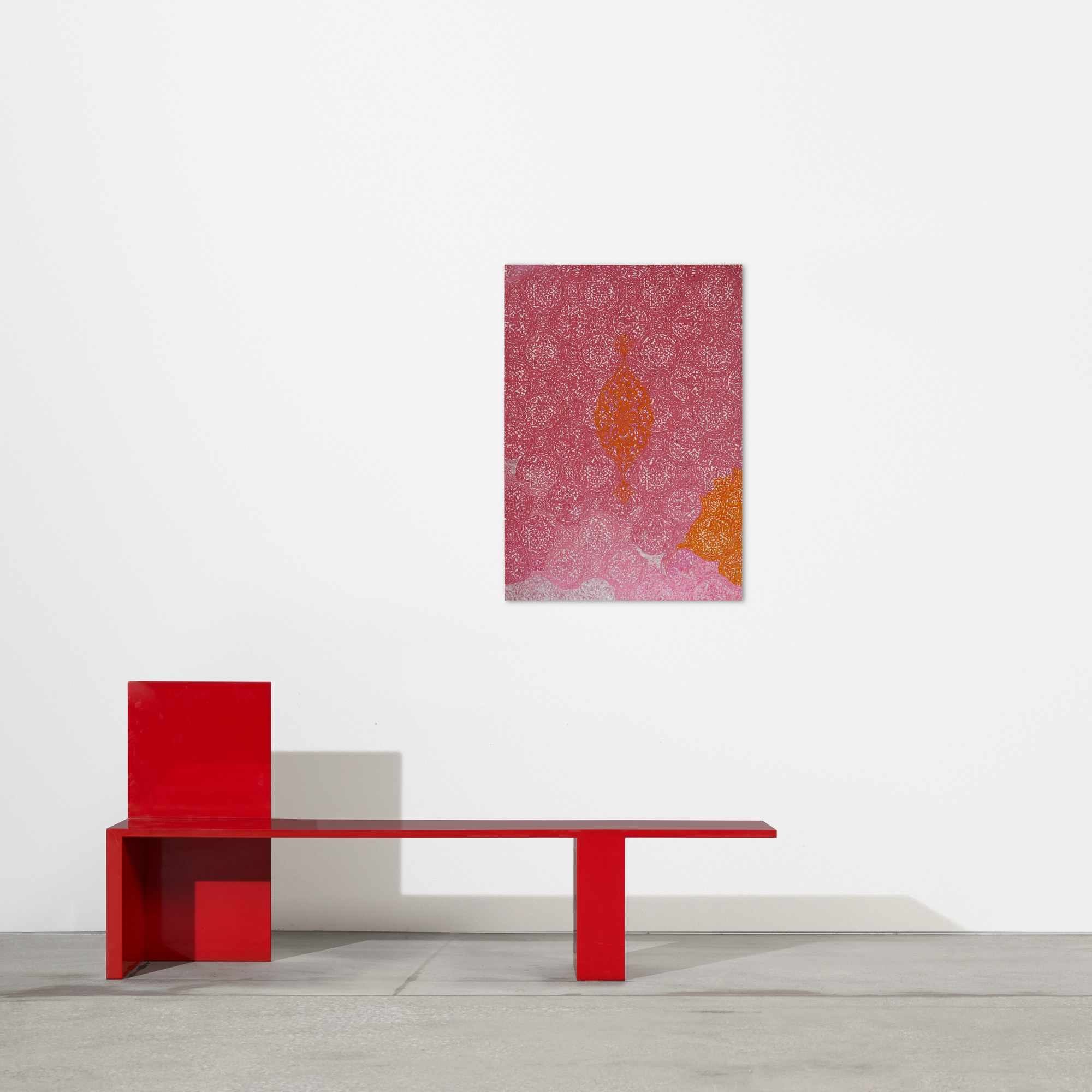 Artwork by Carole Silverstein, densities and distances, Made of acrylic ink on mylar