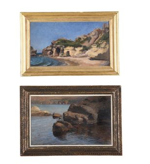 SEASCAPE WITH ROCKS - Charles-Alexis Malapeau