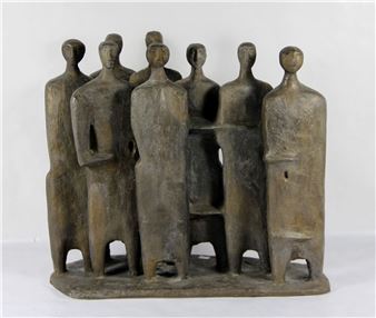 8köpfige Personengruppe in langen Gewändern - Walter Mellmann