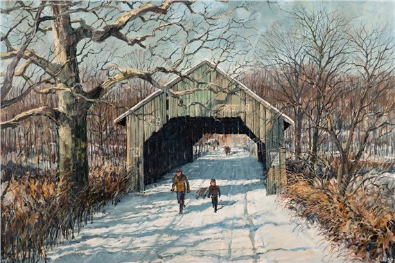 Covered Bridge in Winter