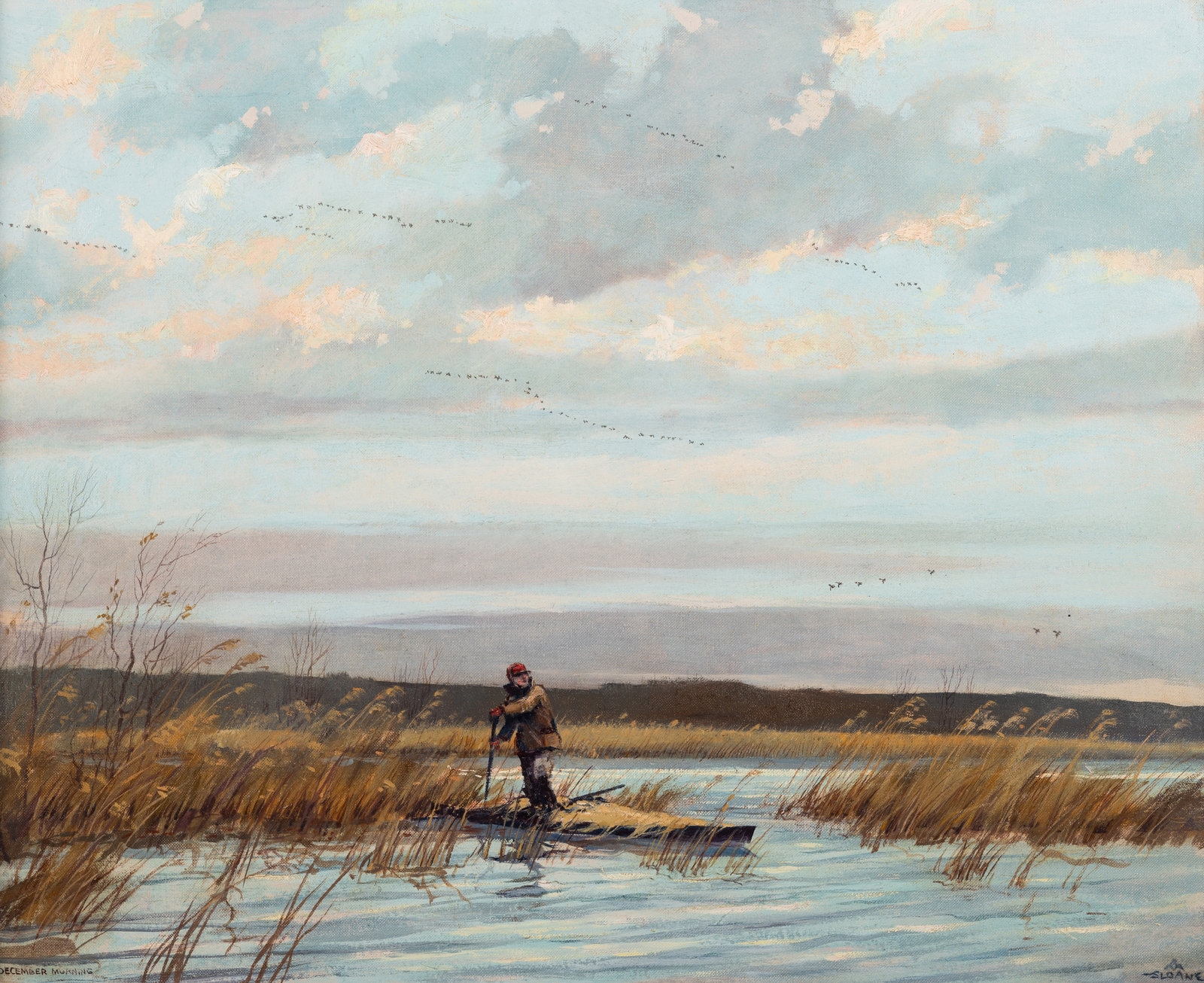 Artwork by Eric Sloane, December Morning, Made of oil on board