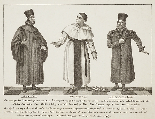 Artwork by B. Eschbacher, Leaflet showing the three early reformers, Made of Lithograph on paper