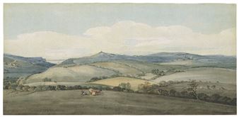 Above Lyme Regis, looking across Marshwood Vale, Dorset - Thomas Girtin
