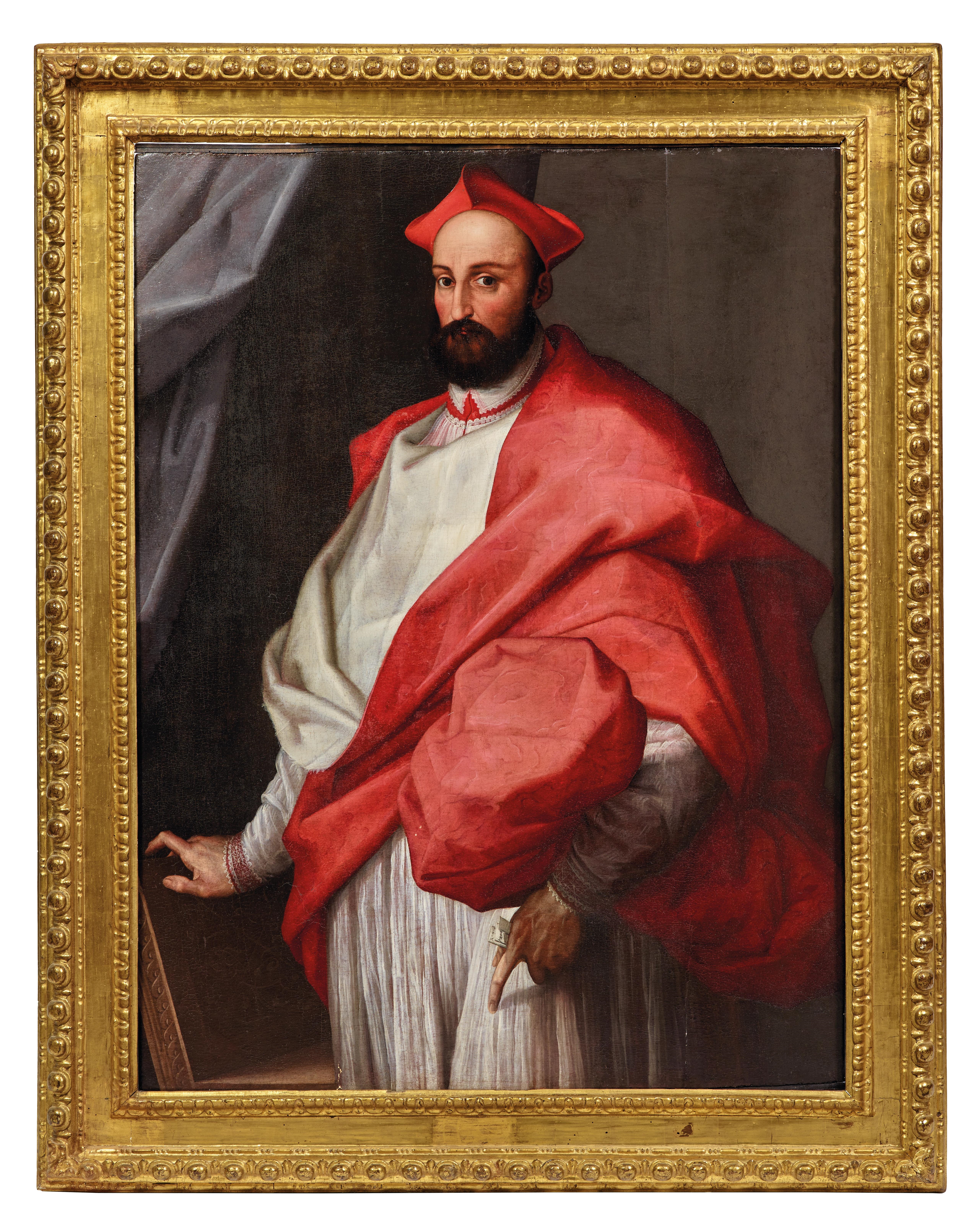 Artwork by Giovanni Maria Butteri, Portrait of a cardinal, half-length, possibly Filippo Boncompagni (1548–1586),, Made of oil on panel