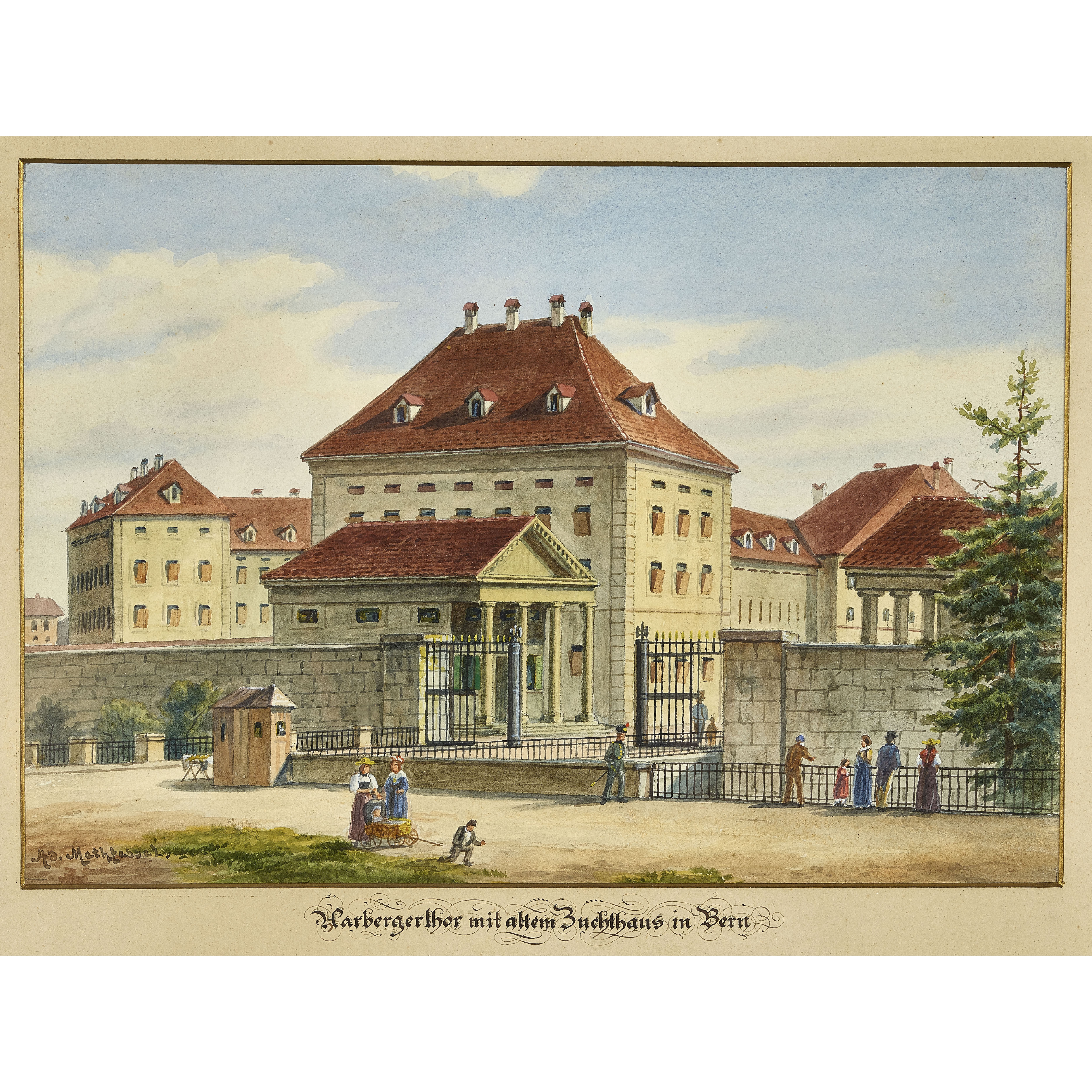 Aarbergerthor mit altem Zuchthaus in Bern by Adolfo Methfessel