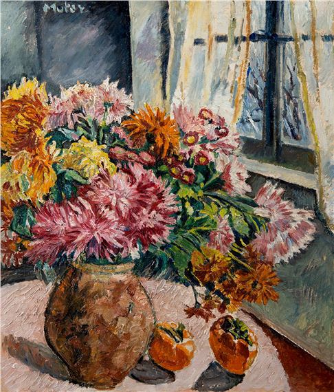 Dalie na tle okna by Maria-Mela Muter