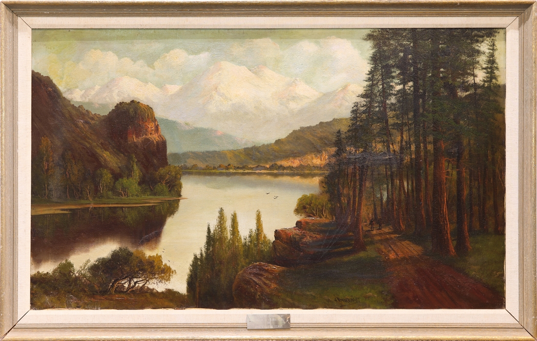 Joseph John Englehart Mountain Landscape with Hunters MutualArt