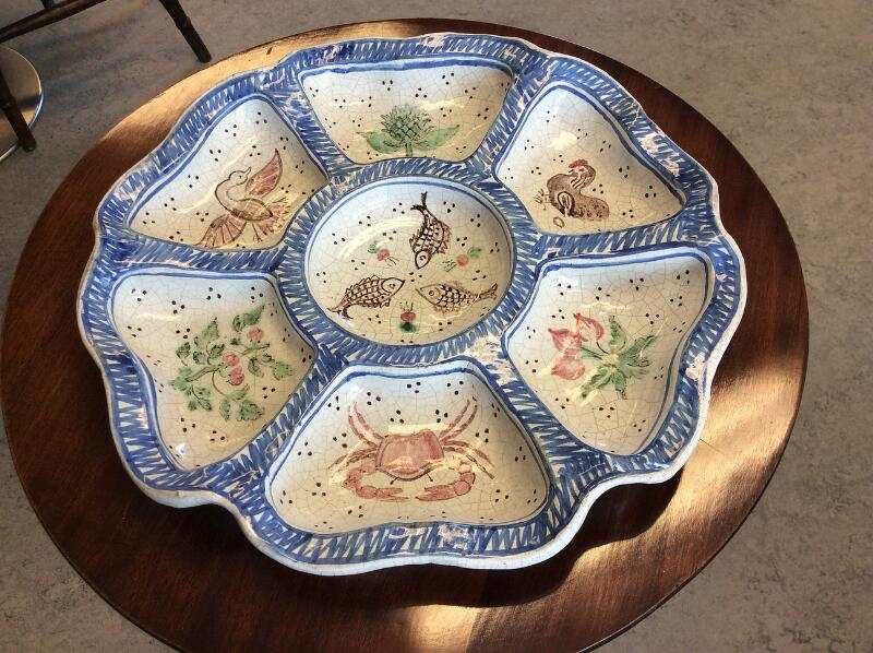 Lars Syberg | A ceramic cabaret dish and five plates | MutualArt