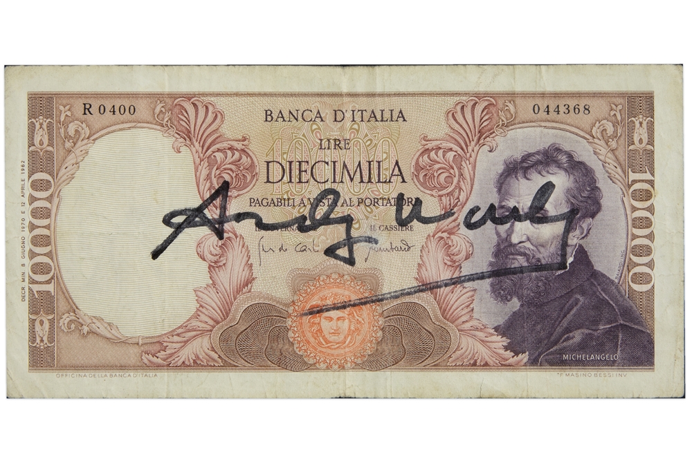 Van 10.000 Italiaanse Lire by Andy Warhol