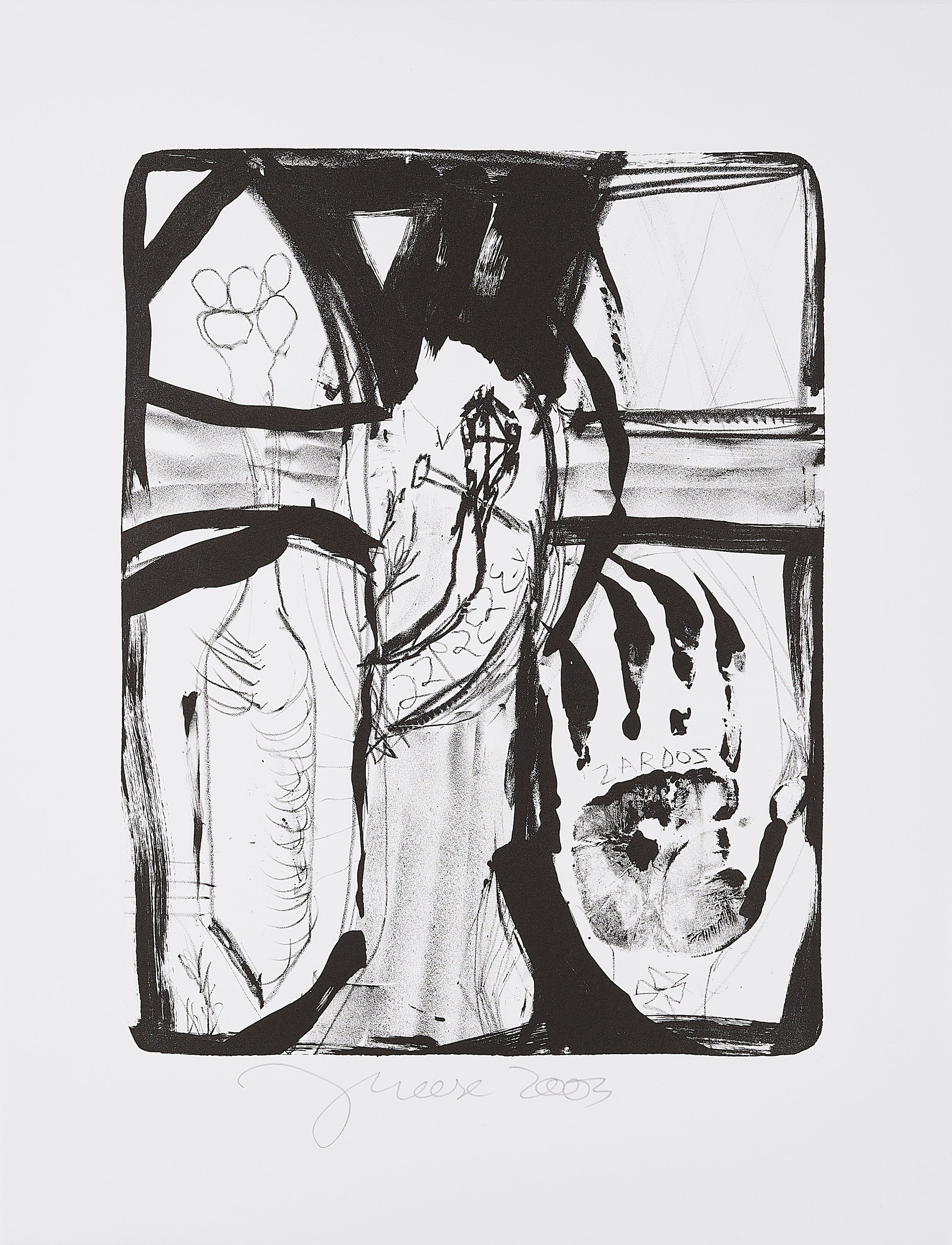 Artwork by Jonathan Meese, Die Erntegöttin: später, Meuterei..., Made of Lithograph on BFK RIVES