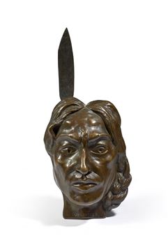 Visage d'indien avec plume - A. Lenkces