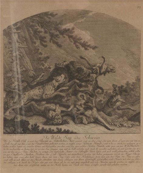 Johannes Elias: "Die Wilde Sau oder Schwein" by Johann Elias Ridinger