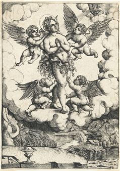 Saint Mary Egyptiaca, Carried away by Four Angels - Allaert Claesz