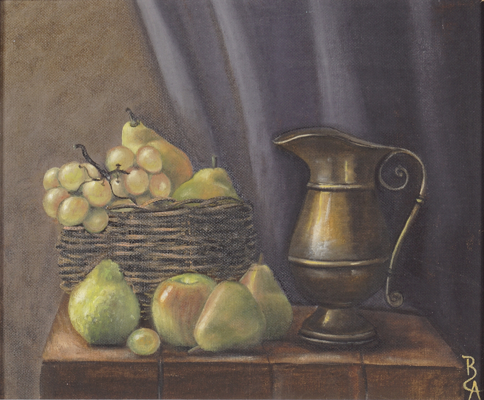 Artwork by Bernard Allison, Still life on a table top, Made of Oil on board