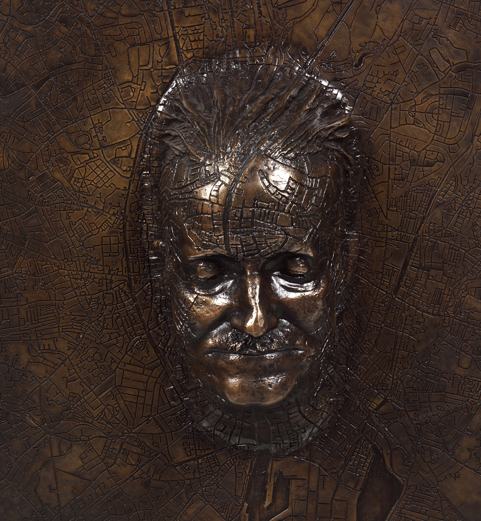 John Coll | Portrait of James Joyce on a map of Dublin | MutualArt