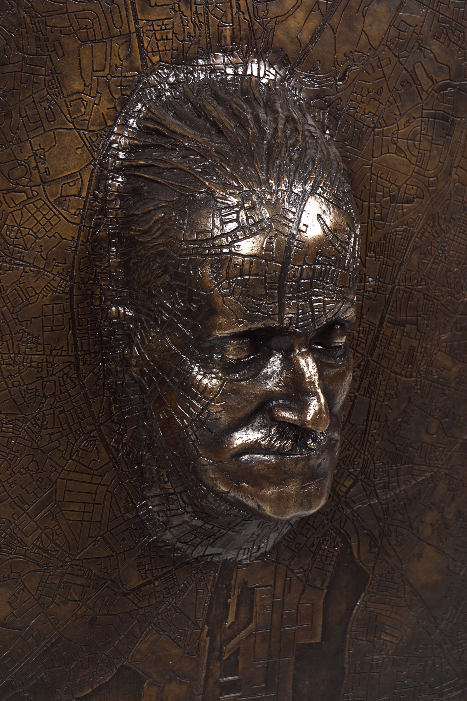 John Coll | Portrait of James Joyce on a map of Dublin | MutualArt