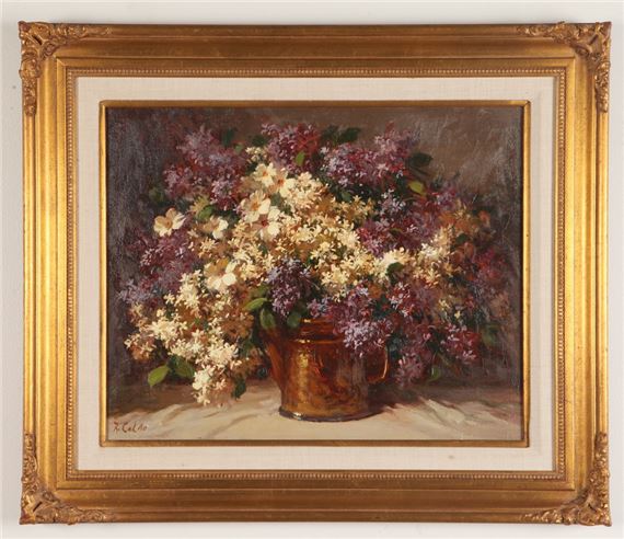 Rudolph Colao | Flowers in Brass vase | MutualArt
