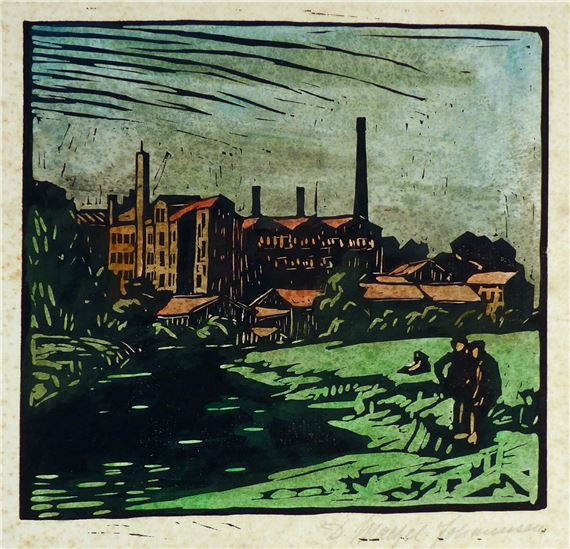 Fabrik an der Alster by Dorothea Maetzel-Johannsen, 1914