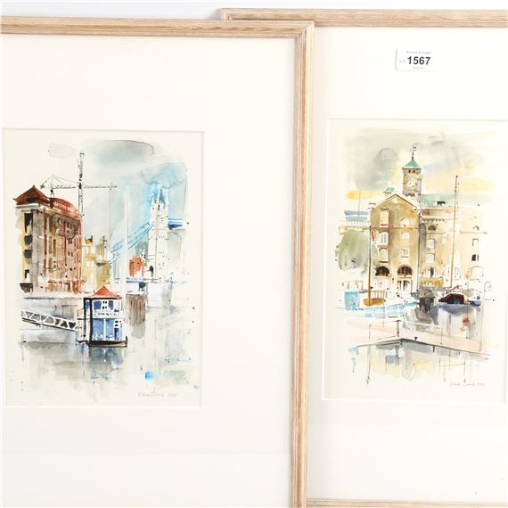 London scenes by Edna Lumb, 1987