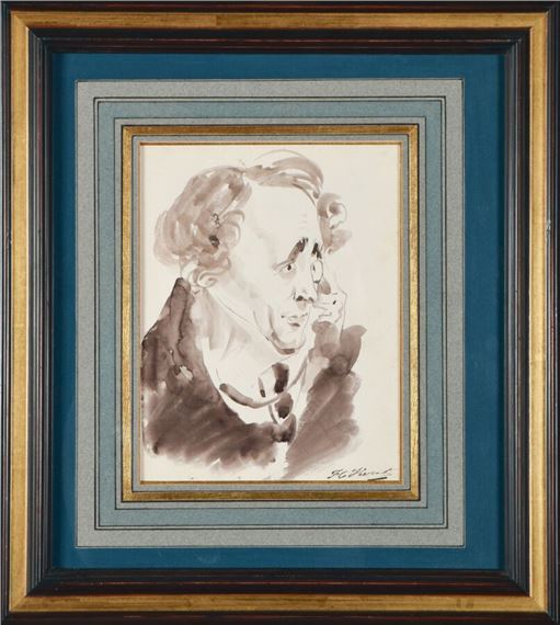 Portrait of Pouchard with a monocle by Horace Vernet