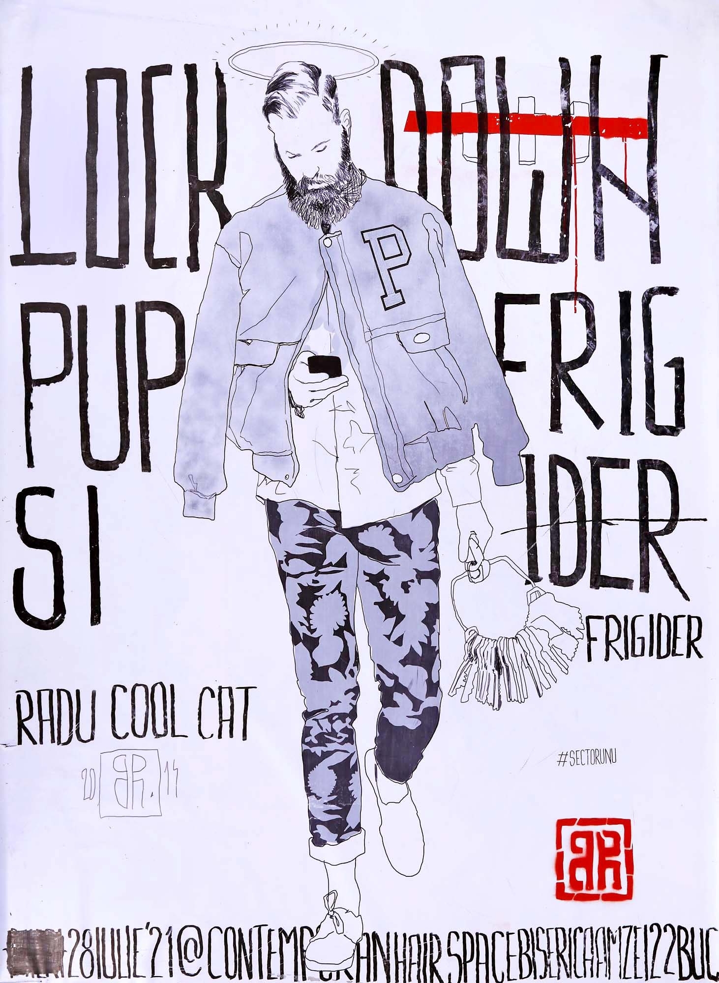 Artwork by Radu Burduj, Saint Peter, Made of acrylic and screen printing on PVC