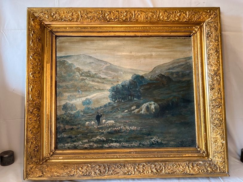 Artwork by E. Mangond, "In the pastures", Made of oil on canvas