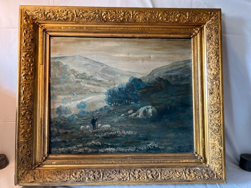 Artwork by E. Mangond, "In the pastures", Made of oil on canvas